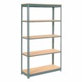 Global Industrial 5 Shelf, Boltless Shelving, Starter, 48inW x 24inD x 60inH, Wood Deck 255429